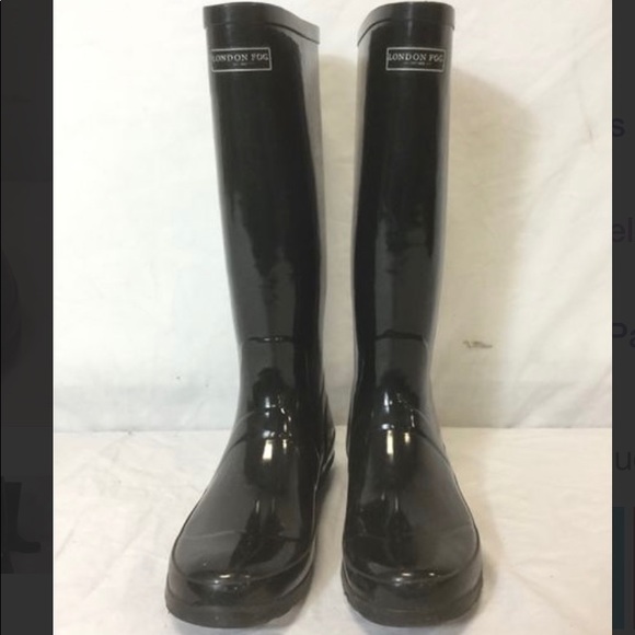 london fog rain boots black
